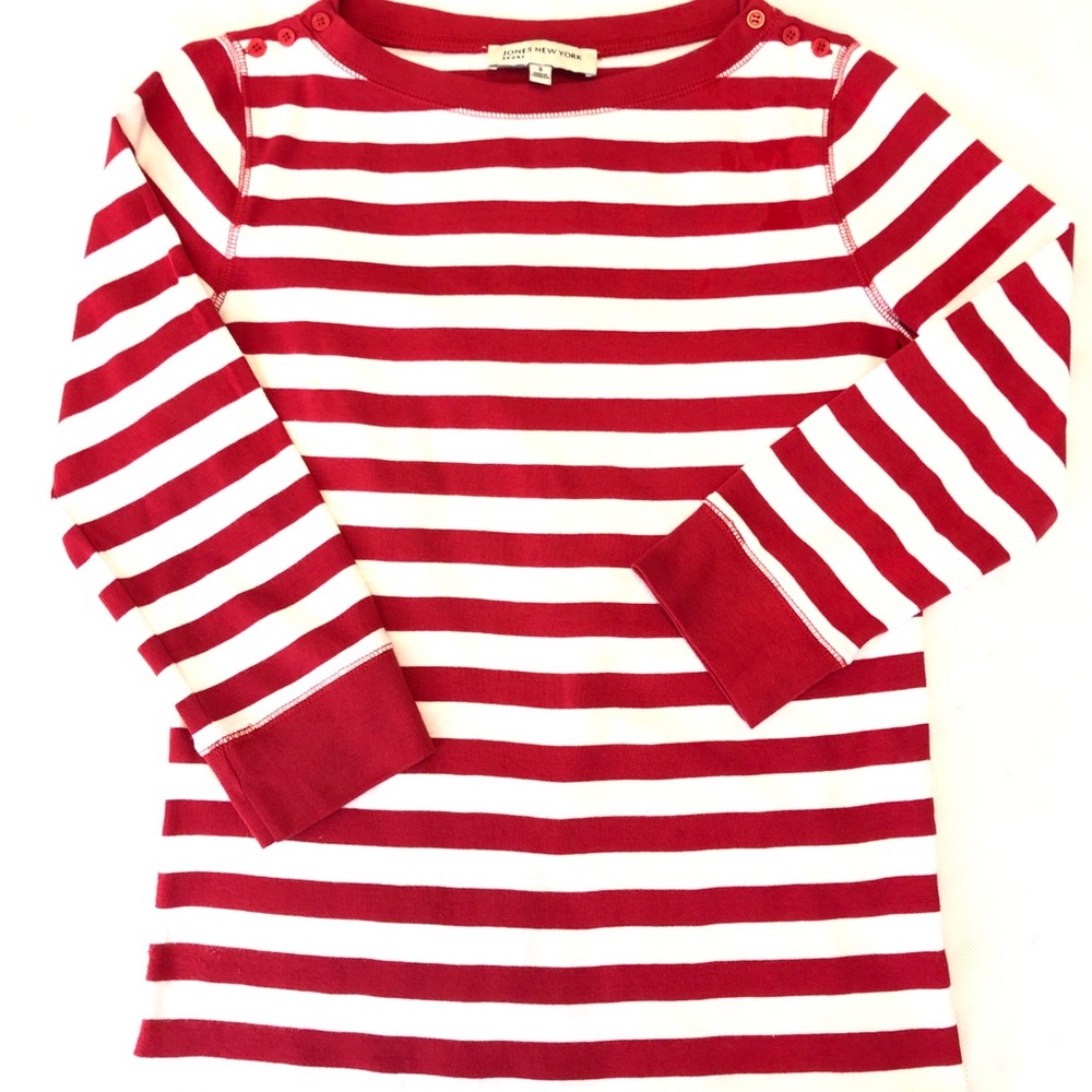 JONES NEW YORK red and white top❤️❤️❤️